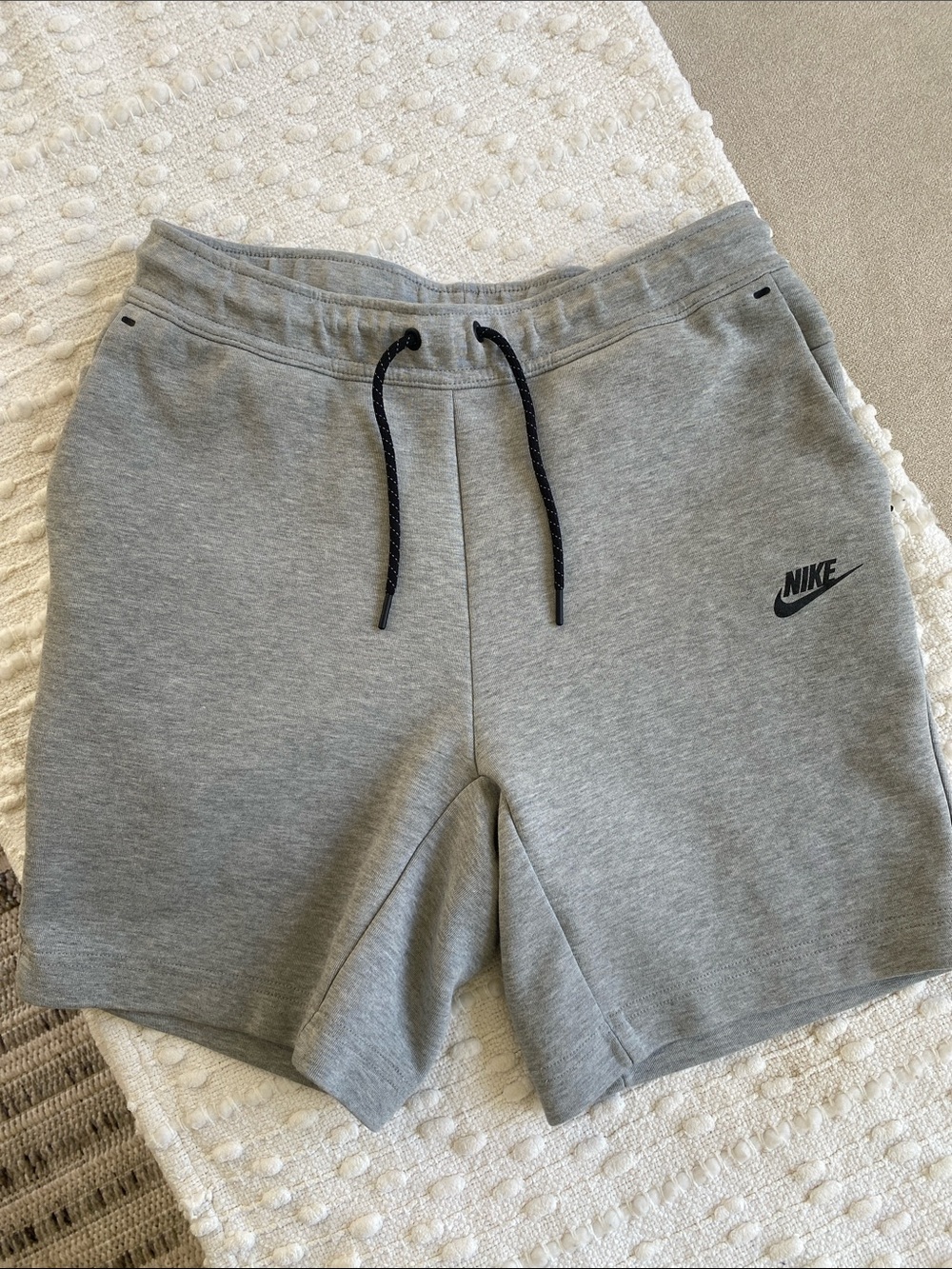 Nike Men’s Heather Gray Athletic Shorts with Black Drawcord